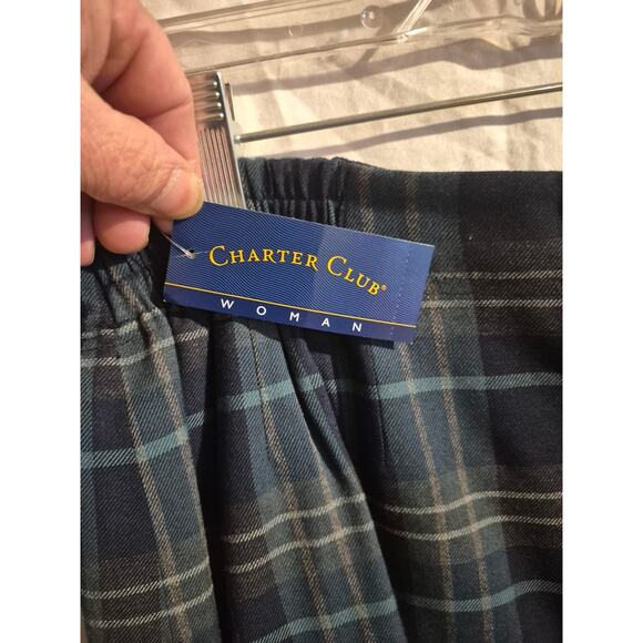 Charter Club Skirt Womens Multi Plaid Lined Vent Back Woman's Skirt New Size 18 - Picture 7 of 9